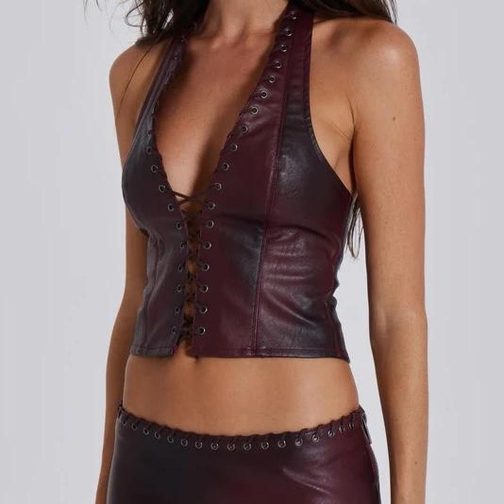 Jaded London Lynx Faux Leather Corset Top